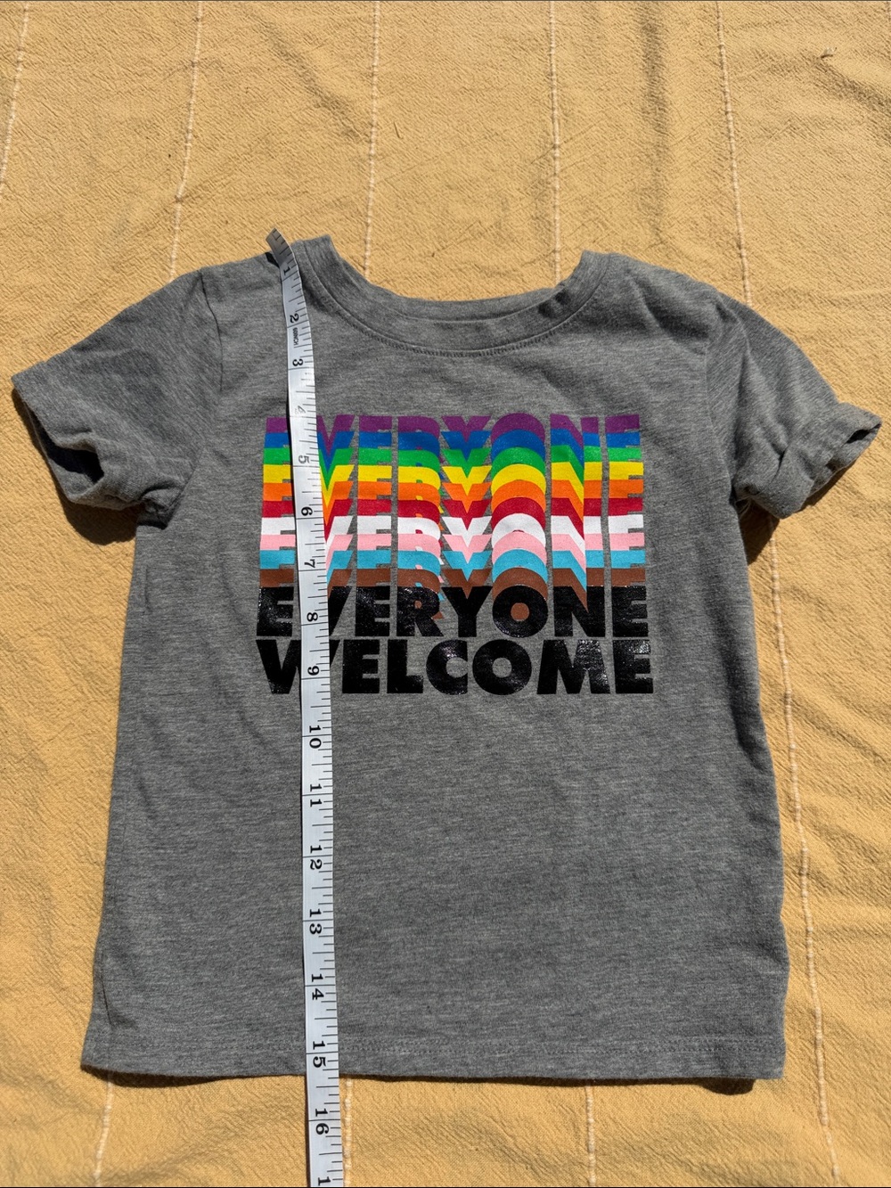 Target Gray Tee with Multicolor 'Everyone Welcome' Graphic